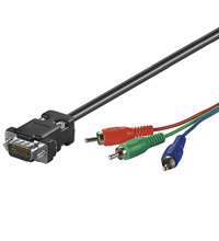 2m RGB-Anschlusskabel, 3x Cinchstecker auf 15pol. HD-Stecker (VGA)