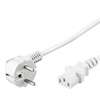 2m Netzkabel, abgewinkelter Schutzkontakt,  WEISS